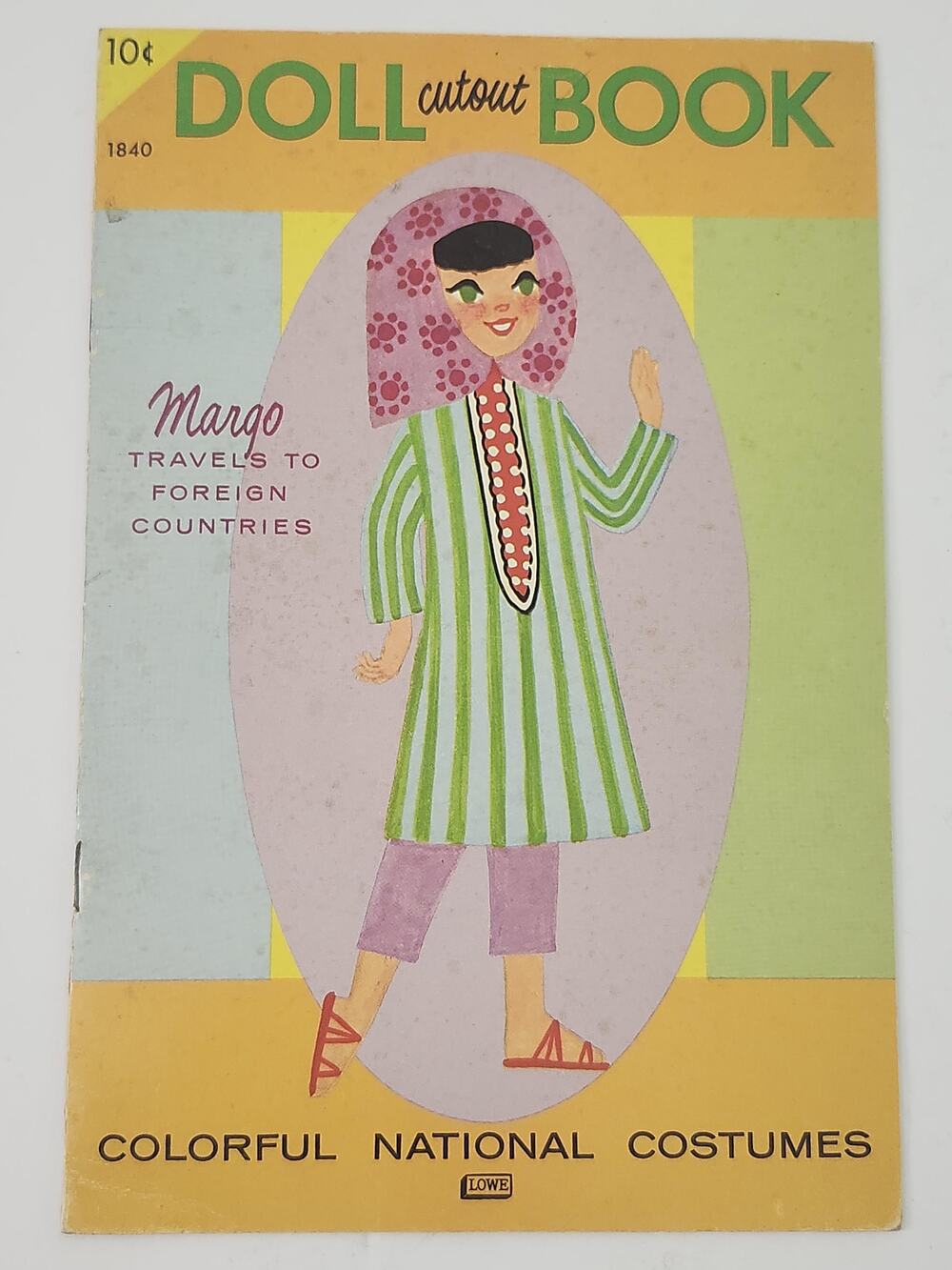 Vintage Margo Travels to Foreign Countries Paper Doll Book Lowe Mid-Century
